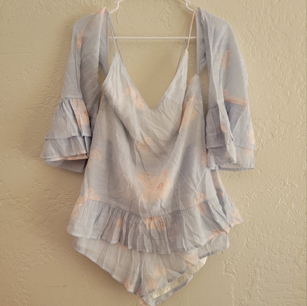 Sabo Skirt Playsuit Cold Shoulder Size Small NWT